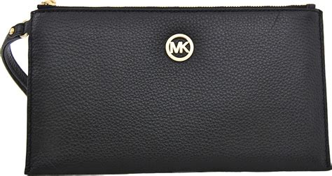 Michael Kors Fulton Large Zip Clutch Wristlet Wallet (Large, Black)